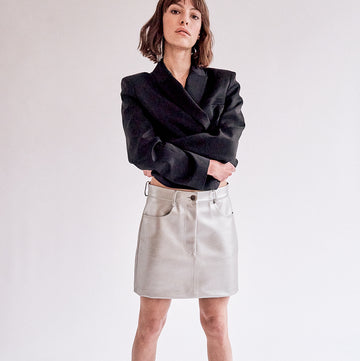 Silver mini skirt AUFAN | Parisienne et Alors 
